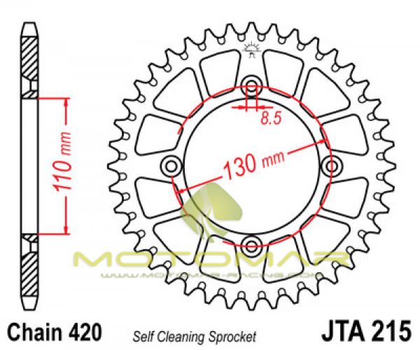 CORONA JT 215 DE ALUMINIO CON 56 DIENTES