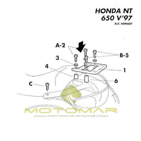 FIJACCION TOP SHAD HONDA NT650 97