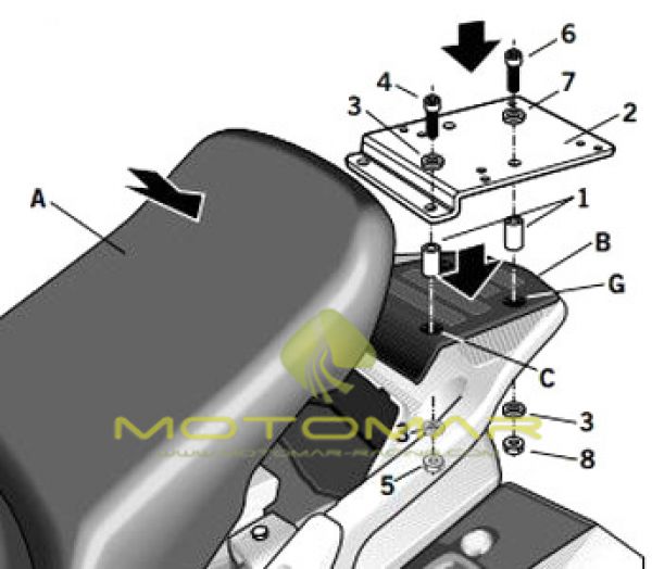 FIJACCION TOP SHAD HONDA PAN EUROPEAN