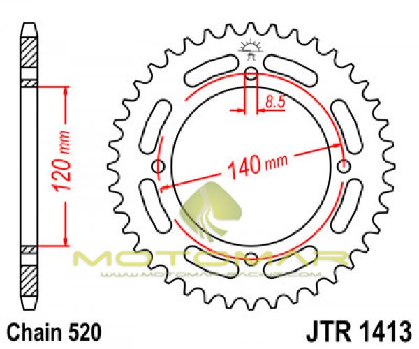 CORONA JT 1413 DE ACERO CON 39 DIENTES