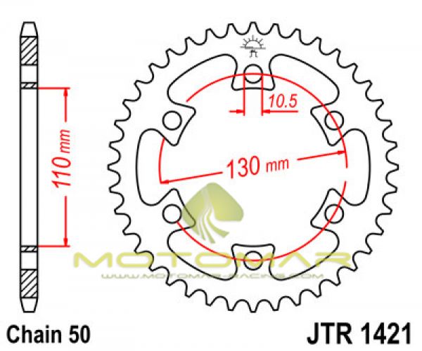 CORONA JT 1421 DE ACERO CON 40 DIENTES