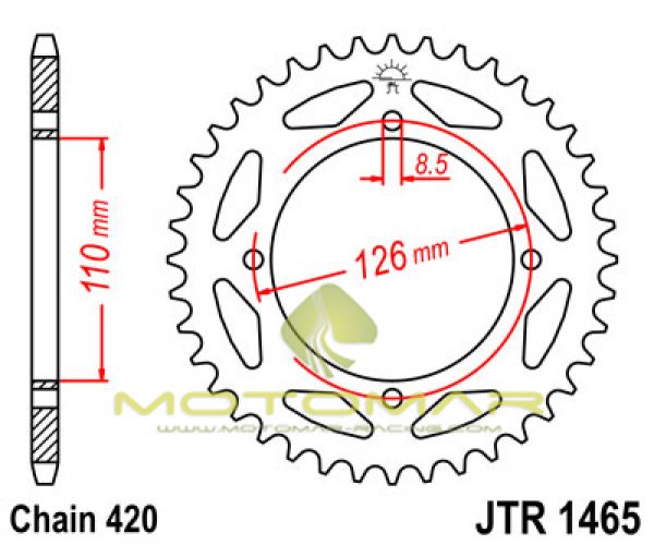 CORONA JT 1465 DE ACERO CON 46 DIENTES