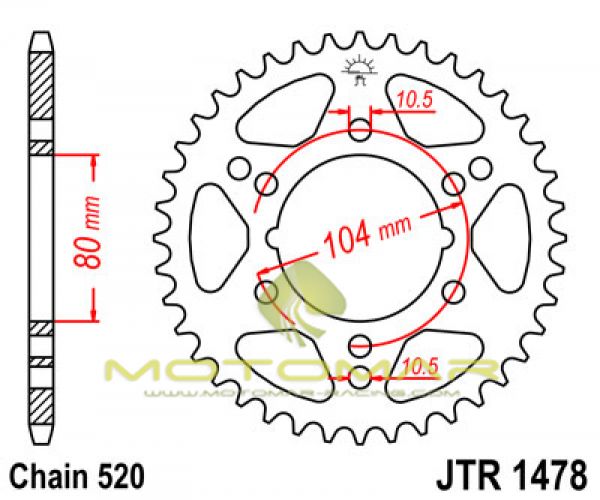 CORONA JT 1478 DE ACERO CON 30 DIENTES