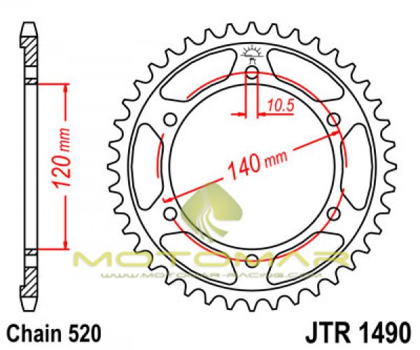 CORONA JT 1490 DE ACERO CON 42 DIENTES