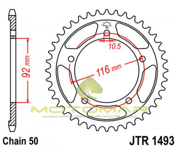 CORONA JT 1493 DE ACERO CON 42 DIENTES