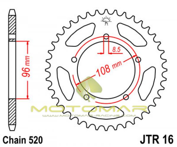 CORONA JT 16 DE ACERO CON 40 DIENTES