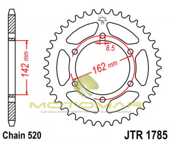 CORONA JT 1785 DE ACERO CON 48 DIENTES