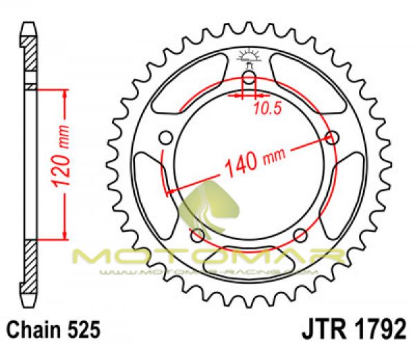 CORONA JT 1792 DE ACERO CON 41 DIENTES