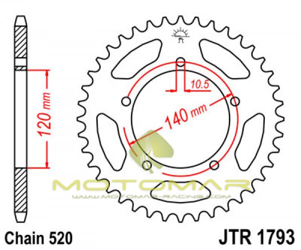 CORONA JT 1793 DE ACERO CON 42 DIENTES