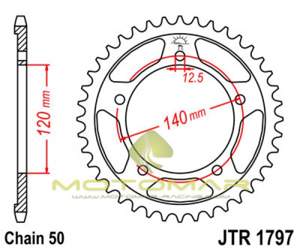 CORONA JT 1797 DE ACERO CON 41 DIENTES