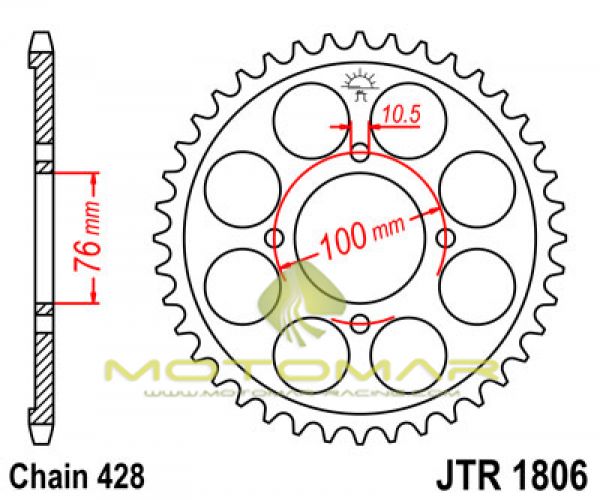 CORONA JT 1806 DE ACERO CON 47 DIENTES