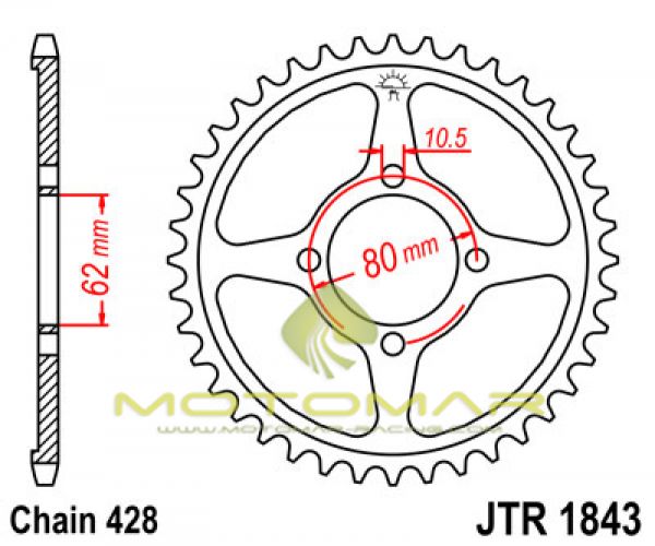 CORONA JT 1843 DE ACERO CON 49 DIENTES