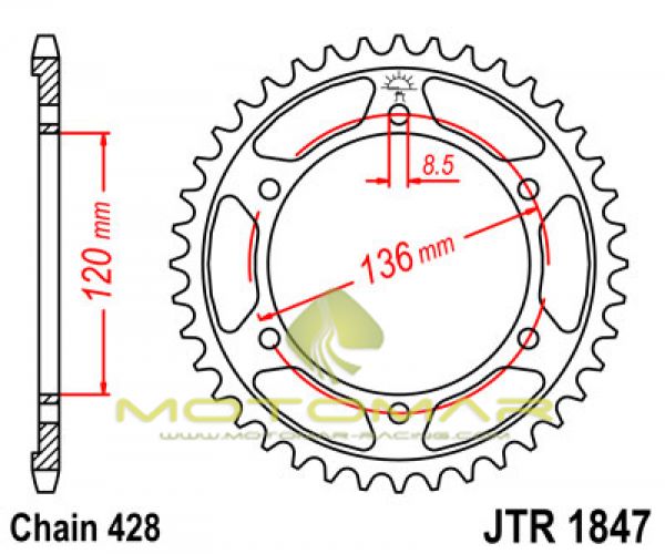 CORONA JT 1847 DE ACERO CON 48 DIENTES