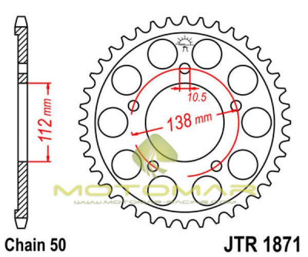 CORONA JT 1871 DE ACERO CON 48 DIENTES