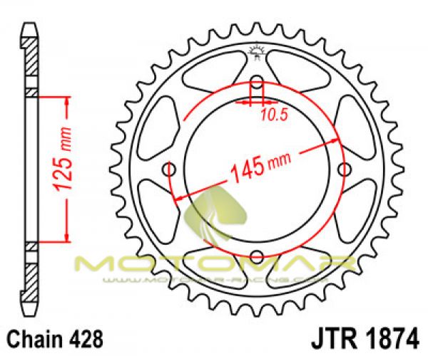 CORONA JT 1874 DE ACERO CON 56 DIENTES