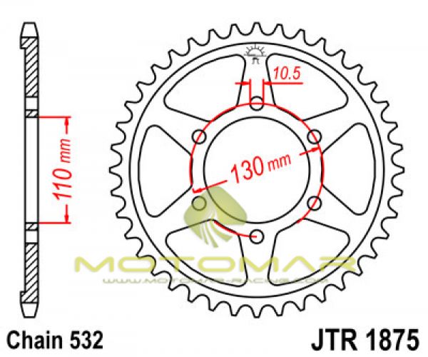 CORONA JT 1875 DE ACERO CON 48 DIENTES