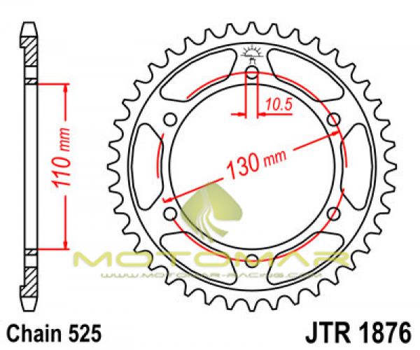 CORONA JT 1876 DE ACERO CON 43 DIENTES