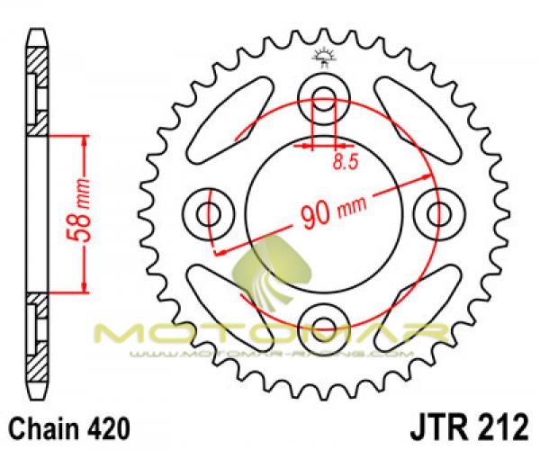 CORONA JT 212 DE ACERO CON 35 DIENTES