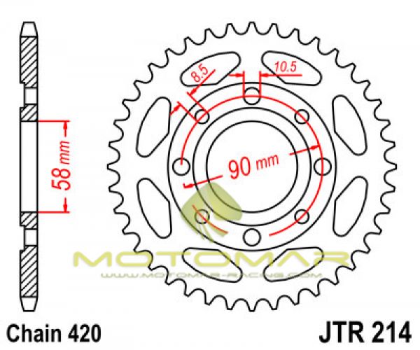 CORONA JT 214 DE ACERO CON 36 DIENTES