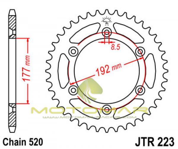 CORONA JT 223 DE ACERO CON 48 DIENTES