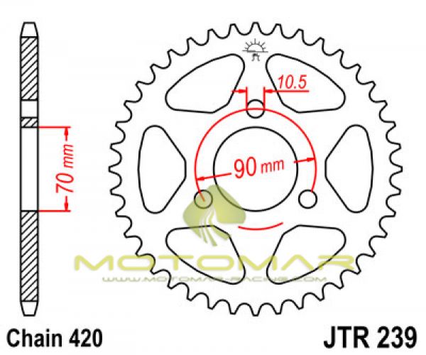 CORONA JT 239 DE ACERO CON 36 DIENTES