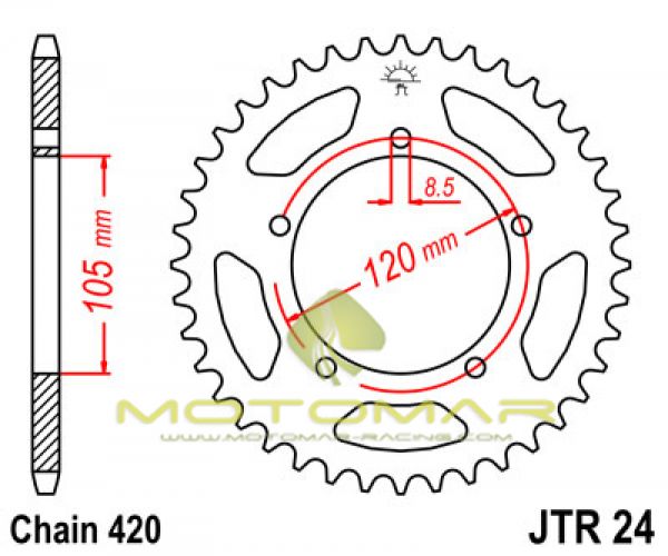 CORONA JT 24 DE ACERO CON 50 DIENTES