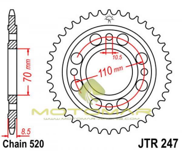 CORONA JT 247 DE ACERO CON 35 DIENTES