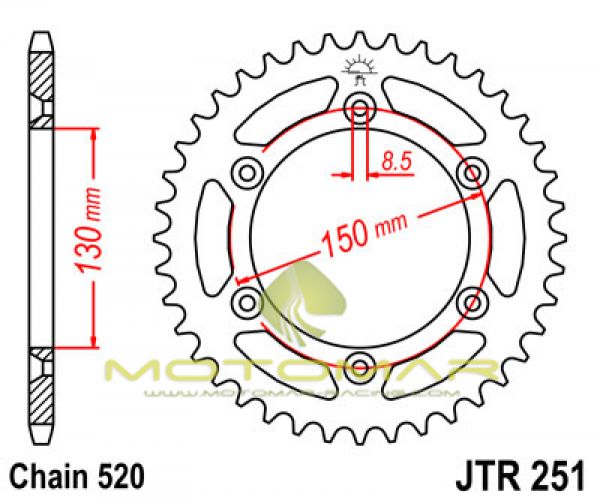 CORONA JT 251 DE ACERO CON 48 DIENTES