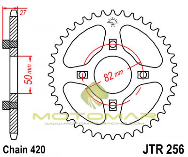 CORONA JT 256 DE ACERO CON 36 DIENTES