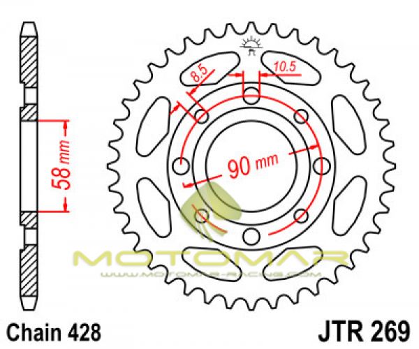 CORONA JT 269 DE ACERO CON 34 DIENTES