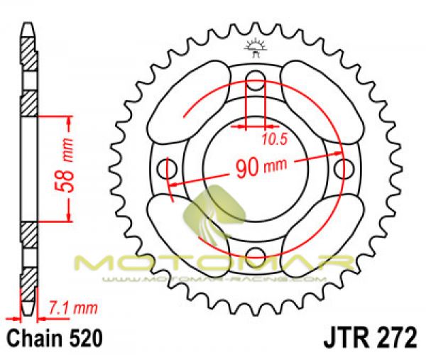 CORONA JT 272 DE ACERO CON 31 DIENTES