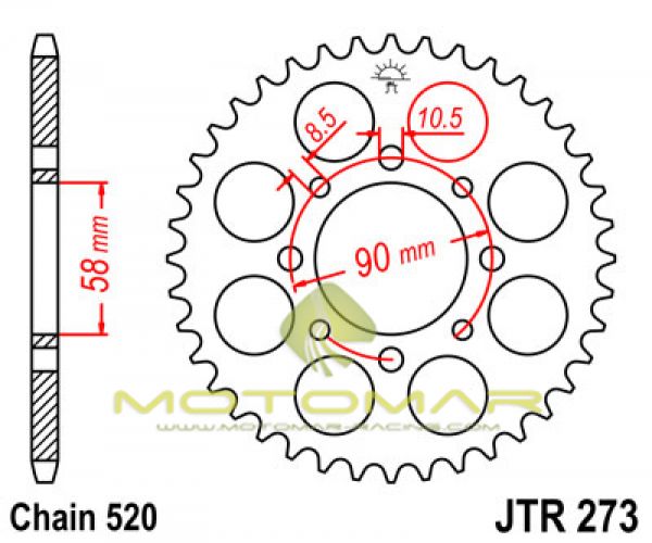 CORONA JT 273 DE ACERO CON 39 DIENTES