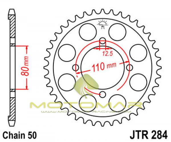 CORONA JT 284 DE ACERO CON 40 DIENTES