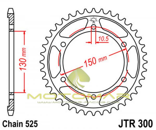 CORONA JT 300 DE ACERO CON 39 DIENTES