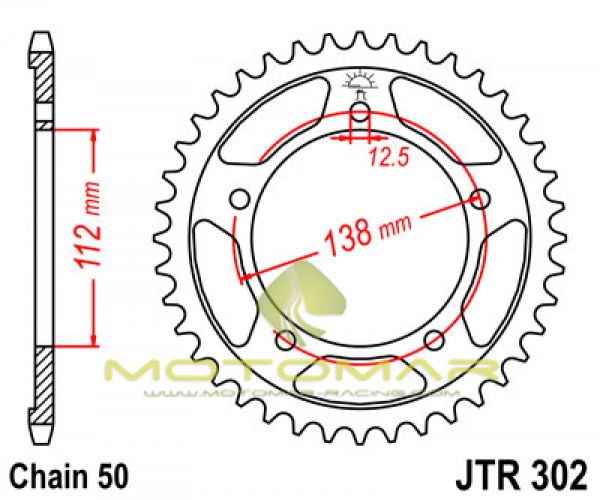 CORONA JT 302 DE ACERO CON 39 DIENTES