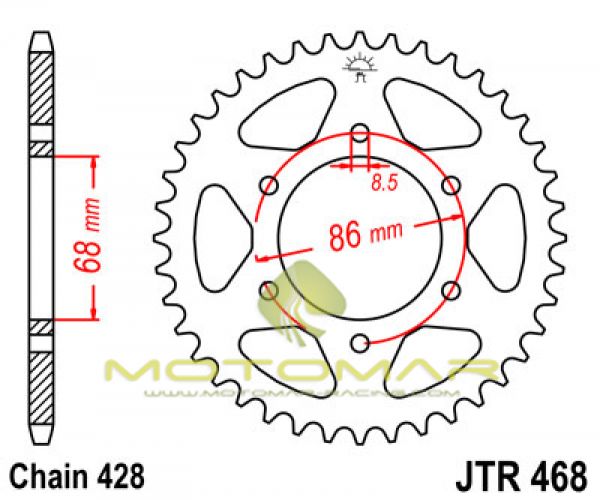 CORONA JT 468 DE ACERO CON 36 DIENTES