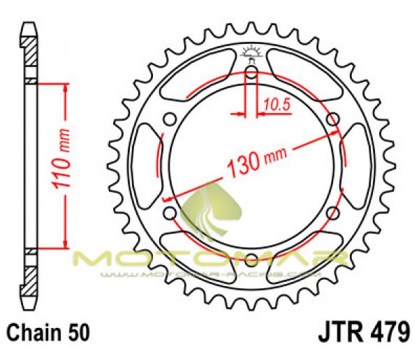 CORONA JT 479 DE ACERO CON 38 DIENTES