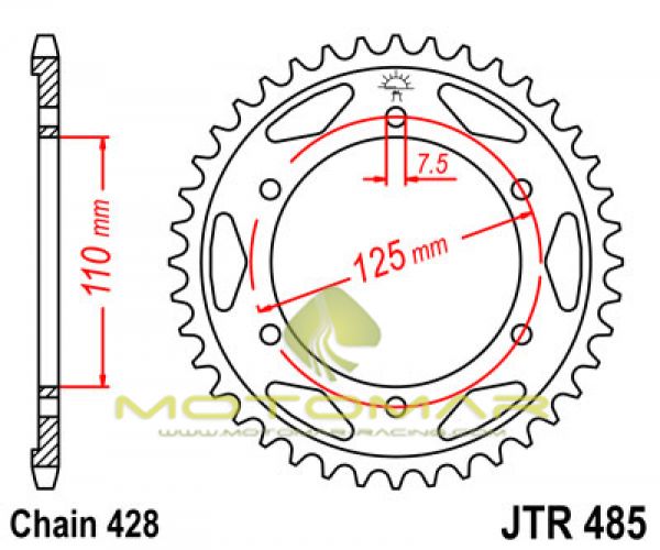 CORONA JT 485 DE ACERO CON 46 DIENTES