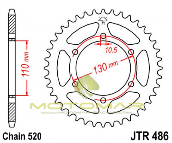 CORONA JT 486 DE ACERO CON 38 DIENTES