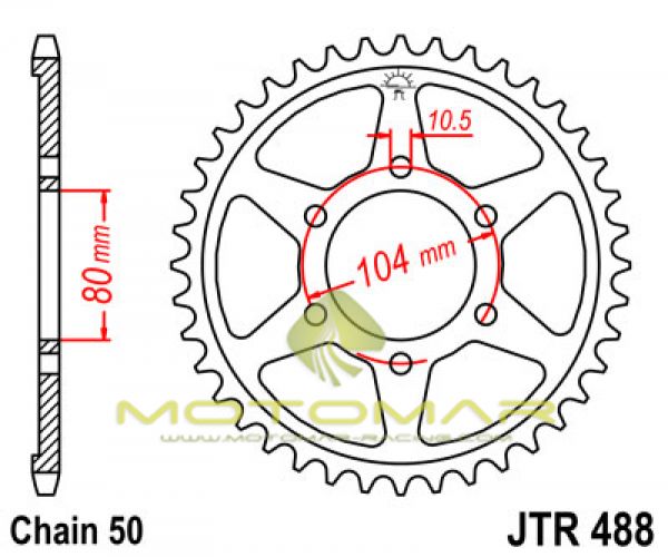 CORONA JT 488 DE ACERO CON 38 DIENTES