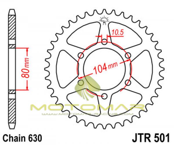 CORONA JT 501 DE ACERO CON 32 DIENTES