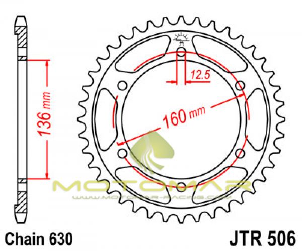 CORONA JT 506 DE ACERO CON 40 DIENTES