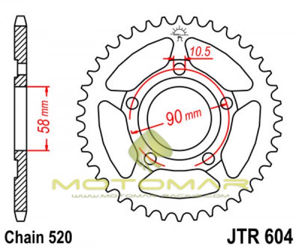 CORONA JT 604 DE ACERO CON 35 DIENTES