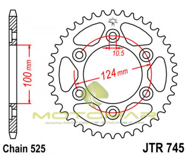 CORONA JT 745 DE ACERO CON 43 DIENTES