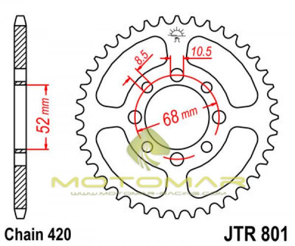 CORONA JT 801 DE ACERO CON 32 DIENTES