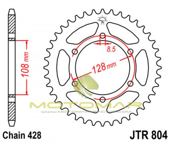 CORONA JT 804 DE ACERO CON 45 DIENTES