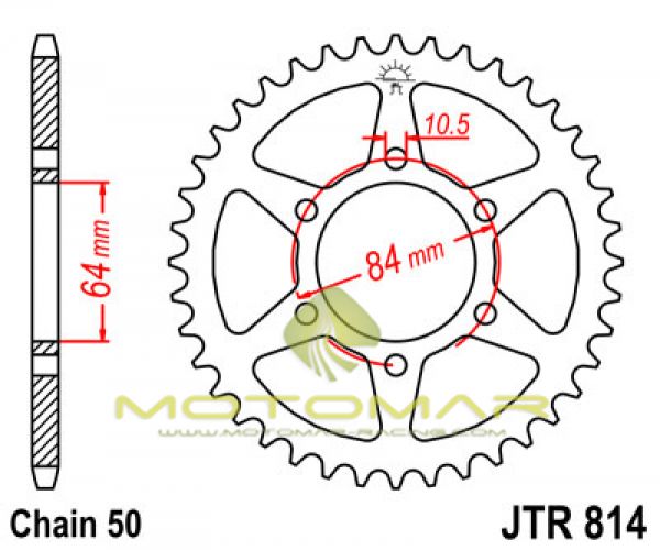 CORONA JT 814 DE ACERO CON 33 DIENTES