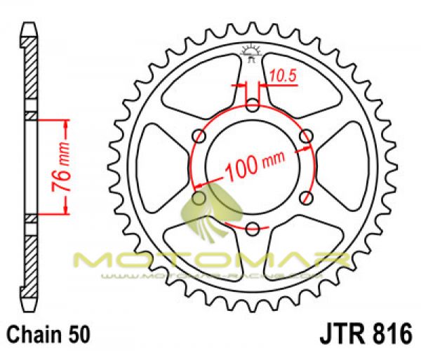 CORONA JT 816 DE ACERO CON 38 DIENTES