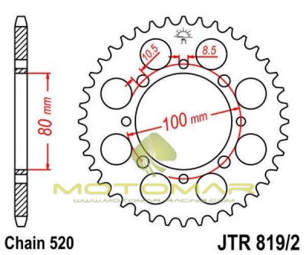 CORONA JT 819/2 DE ACERO CON 41 DIENTES