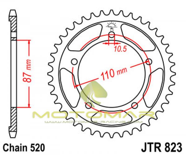 CORONA JT 823 DE ACERO CON 39 DIENTES